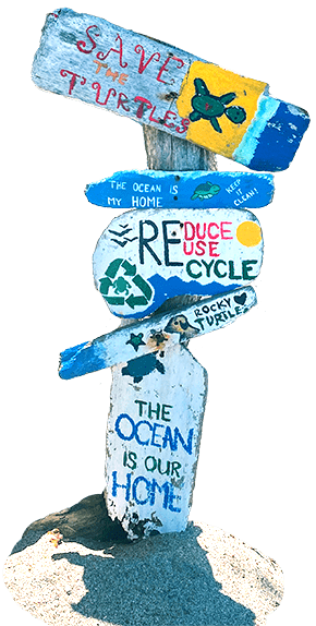 hand-painted signs at ASVO